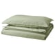 ÄNGSLILJA Comforter cover and pillowcase, gray-green, 150x200/50x80 cm
