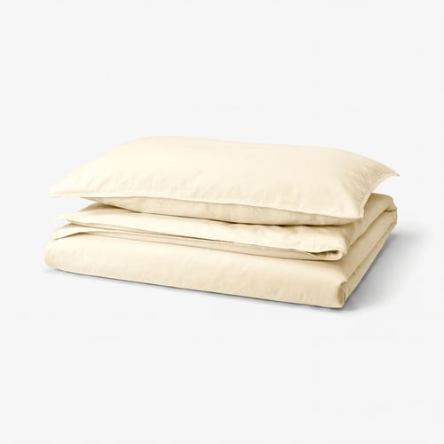 ÄNGSLILJA Comforter cover and pillowcase, natural, 150x200/50x80 cm