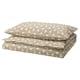 ÄNGSNEJLIKA Comforter cover and pillowcase, gray-beige/off-white, 150x200/50x80 cm