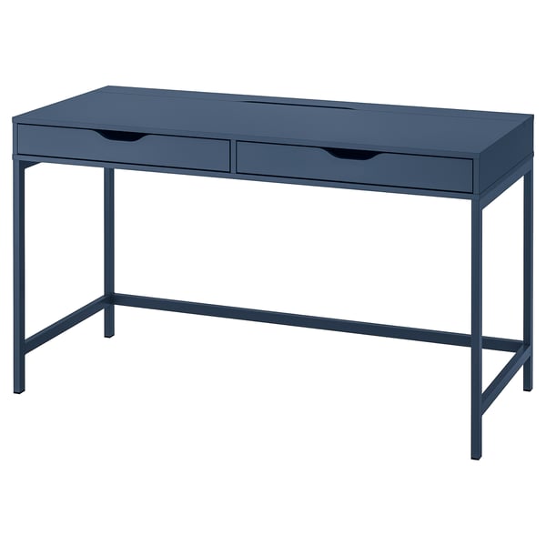 ALEX Desk, black-blue, 132x58 cm