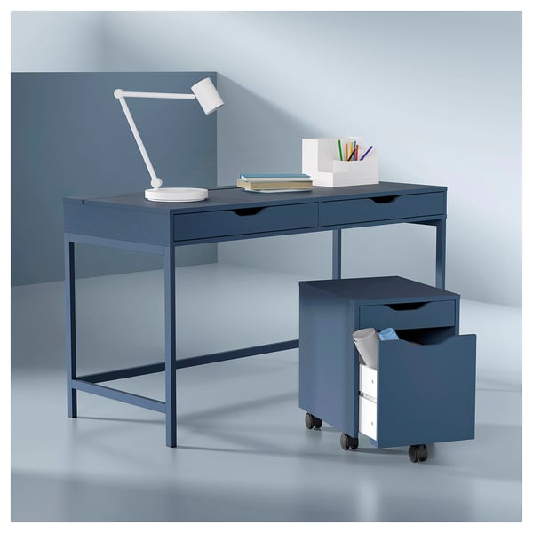 ALEX Desk, black-blue, 132x58 cm