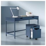 ALEX Desk, black-blue, 132x58 cm