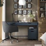 ALEX Desk, black-blue, 132x58 cm