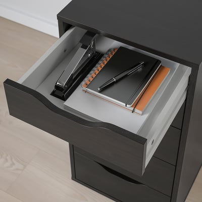 ALEX Drawer unit, black-brown, 36x70 cm