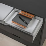 ALEX Drawer unit on casters, black-brown, 67x66 cm