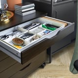 ALEX Drawer unit on casters, black-brown, 67x66 cm