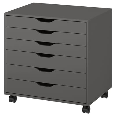 ALEX Drawer unit on casters, dark gray, 67x66 cm