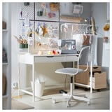 ALEX Drawer unit on casters, white stained oak effect/black, 36x50 cm