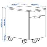ALEX Drawer unit on casters, white stained oak effect/black, 36x50 cm