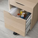 ALEX Drawer unit on casters, white stained oak effect/black, 36x50 cm