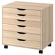 Option: ALEX Drawer unit on casters, white stained/oak effect, 67x66 cm