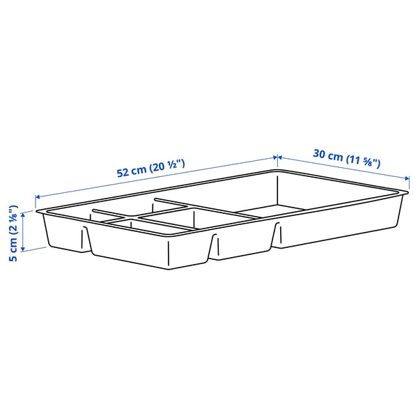 ALEX Drawer unit on casters, with insert dark gray/black, 36x76 cm