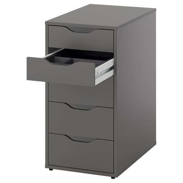 ALEX Drawer unit, with insert dark gray, 36x76 cm