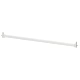 White closet rod with steel, epoxy coating, and end brackets.