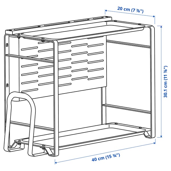 AVSTEG Kitchen countertop organizer, bamboo/white, 40x21 cm
