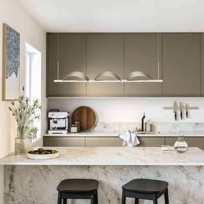 BACKSTÖRN LED pendant lamp, dimmable/matte aluminum, 108 cm