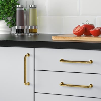 BAGGANÄS Handle, brass color, 143 mm