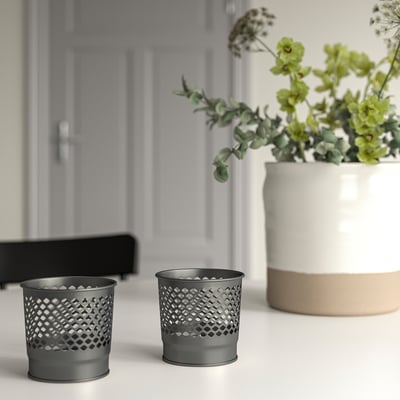 BERGGRAN Candle holder, gray, 9 cm