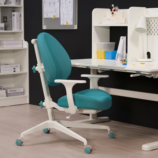 BERGLÄRKA / GUNRIK Children's desk+chair w armrests