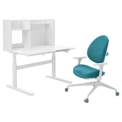 BERGLÄRKA / GUNRIK Children's desk+chair w armrests