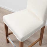 BERGMUND Bar stool with backrest, oak effect/Inseros white, 62 cm