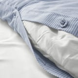 BERGPALM Comforter cover and pillowcase, blue/stripe, 150x200/50x80 cm