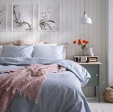 BERGPALM Comforter cover and pillowcase, blue/stripe, 150x200/50x80 cm