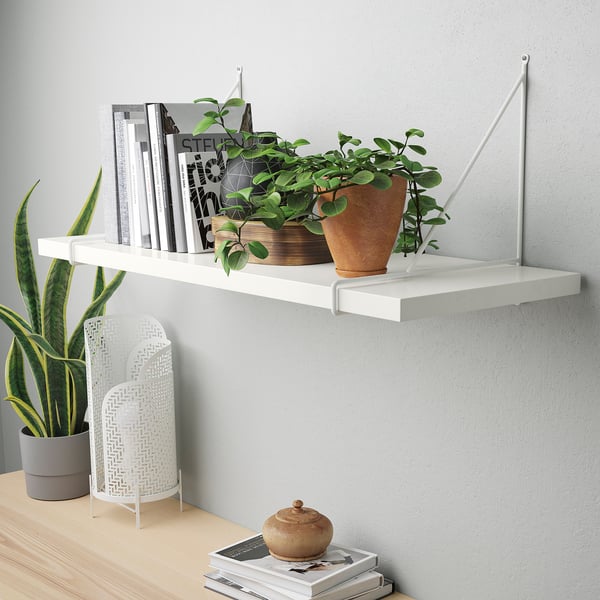 BERGSHULT / PERSHULT Wall shelf, white/white, 80x30 cm