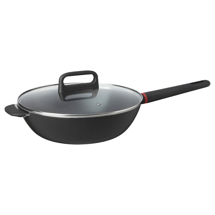 BESINNING wok with lid, nonstick coating, 30 cm (12") IKEA
