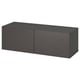 Option: BESTÅ Shelf unit with doors, dark gray/Lappviken dark gray, 120x42x38 cm