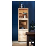 BESTÅ Storage combination w/glass doors, white stained oak effect/Lappviken wht stained oak effect clear glass, 60x42x193 cm