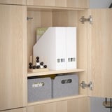 BESTÅ Storage combination with doors, white stained oak effect/Lappviken white stained oak effect, 120x42x193 cm