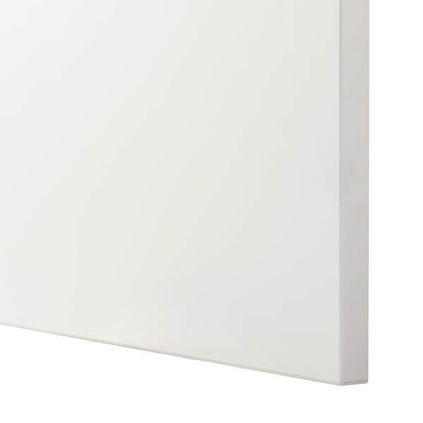Heavy-duty white cabinet corner, crisp edges, nicely finished.