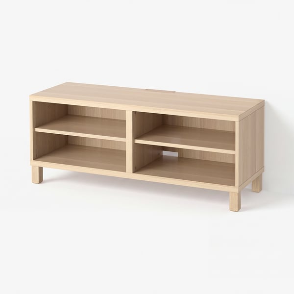 BESTÅ TV unit, white stained oak effect, 120x40x48 cm