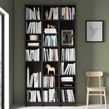 BILLY Bookcase comb w extension units, dark brown oak effect, 120x28x237 cm