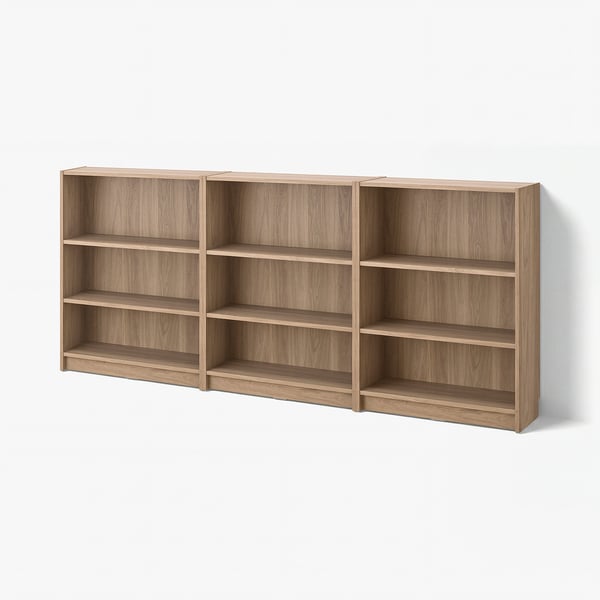 BILLY Bookcase combination, oak effect, 240x28x106 cm