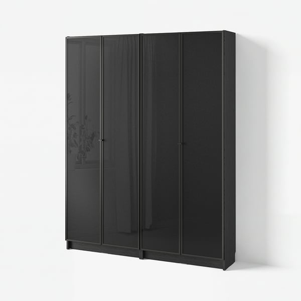 BILLY / HÖGBO Bookcase comb w glass doors