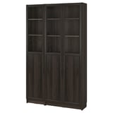 BILLY / OXBERG Bookcase comb w panel/glass doors