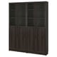 Option: BILLY / OXBERG Bookcase comb w panel/glass doors