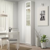BILLY / OXBERG Bookcase w hght ext ut/pnl/glss drs