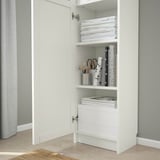BILLY / OXBERG Bookcase w hght ext ut/pnl/glss drs