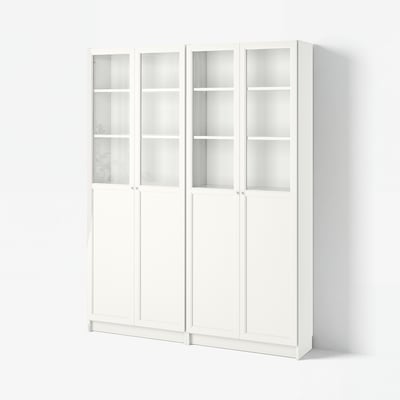 BILLY / OXBERG Bookcase, white, 160x30x202 cm