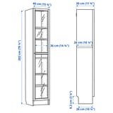 BILLY / OXBERG Bookcase with glass-door, white/glass, 40x30x202 cm