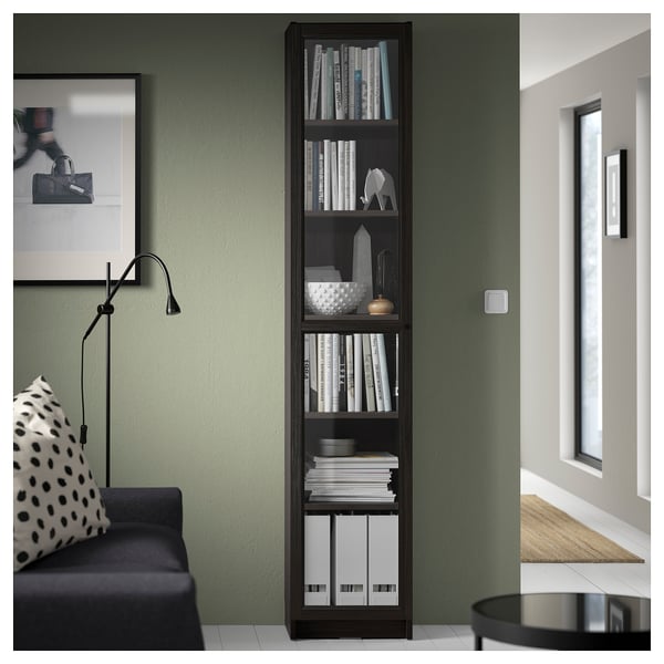 BILLY / OXBERG Bookcase with glass-door