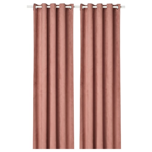 BIRTNA blackout curtains, 1 pair, light pink, 145x250 cm (57x98") IKEA