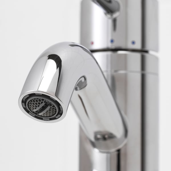 BJÖRKÅN Sink w water trap/faucet, white, 54x40 cm