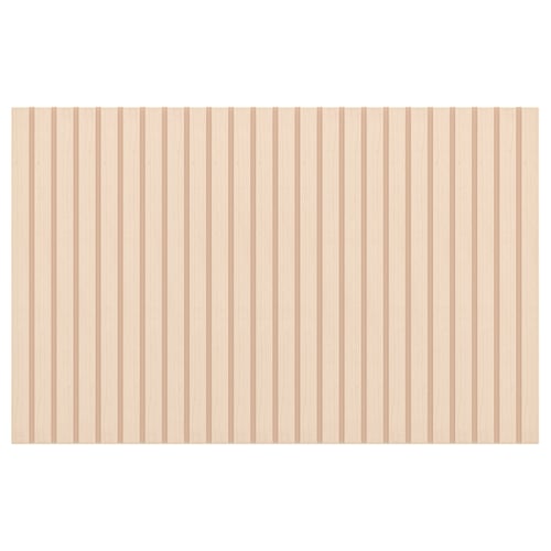 BJÖRKÖVIKEN light birch wood veneer panel, rectangular, with vertical stripes, natural scandinavian design.