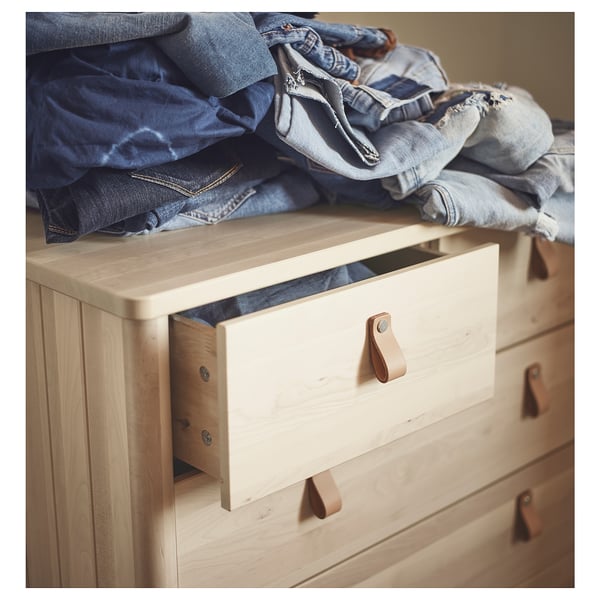 BJÖRKSNÄS 5-drawer chest, birch, 90x90 cm