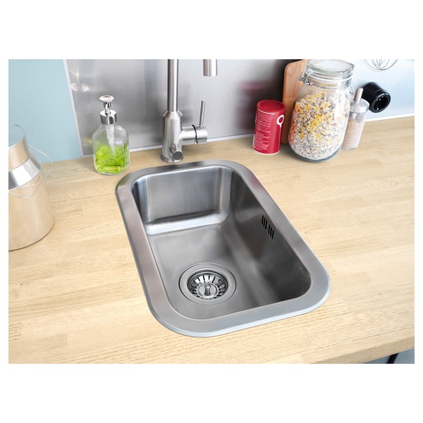BOHOLMEN Single bowl top mount sink, stainless steel, 47x30 cm