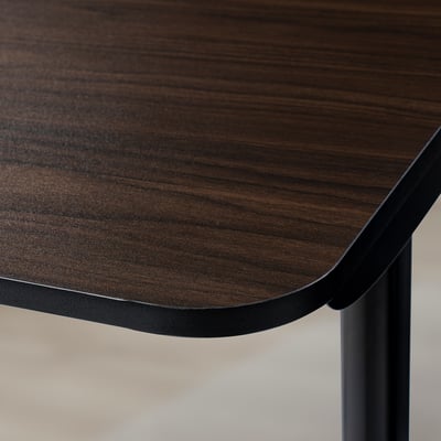 BOLLSIDAN Laptop stand, walnut effect/black, 68x36 cm